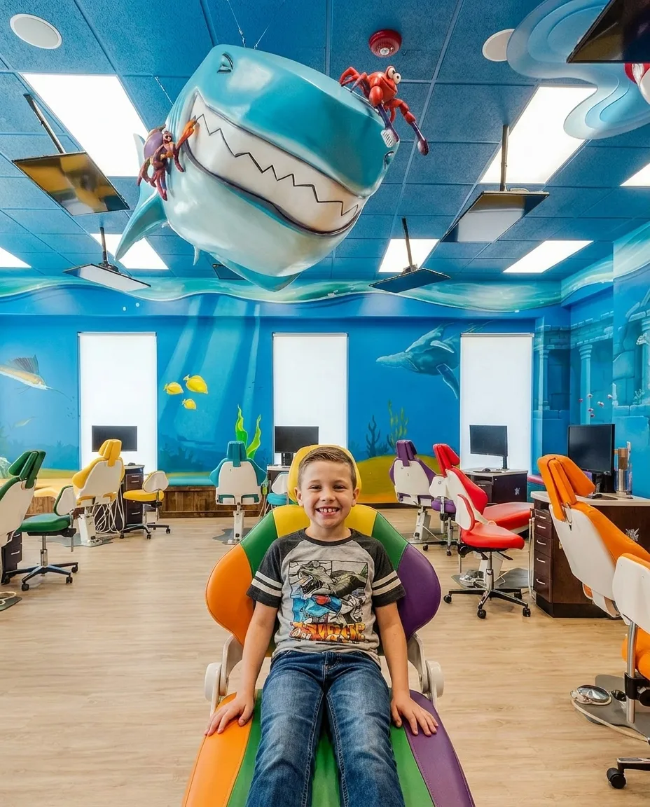 A young patient celebrating becoming cavity-free in the Big Decisions phase, with a team member.
